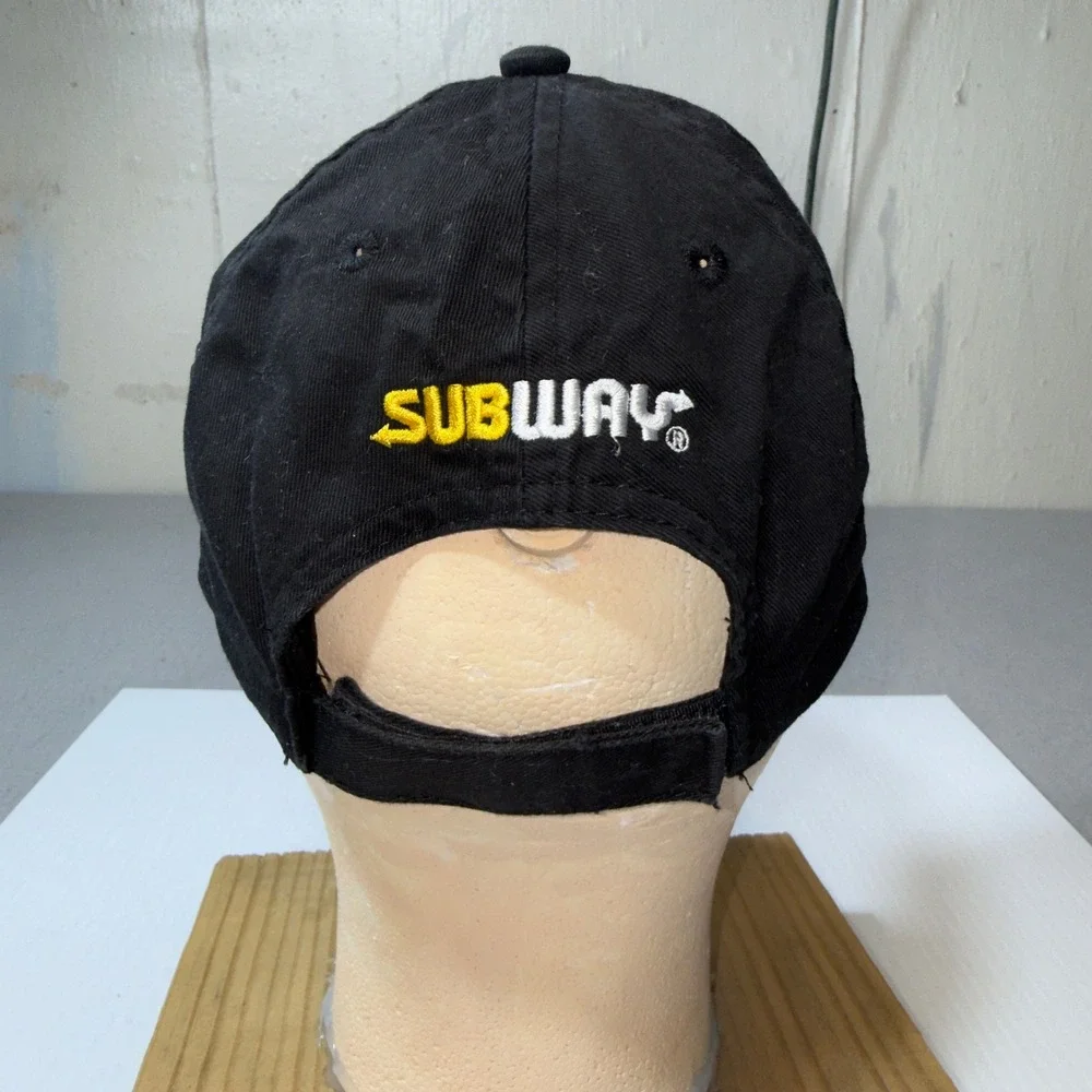 Subway Employee Uniform Hat Black Cotton Baseball Cap Barco Adjustable Strapback